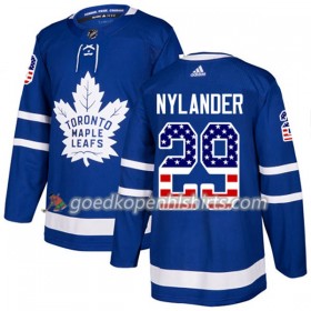 Toronto Maple Leafs William Nylander 29 Adidas 2017-2018 Blauw USA Flag Fashion Authentic Shirt - Mannen
